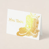 Prachtige Kroon Cowboylaars Goud Bedankt Folie Kaarten (Voorkant)