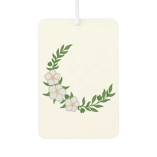 Prachtige Kroon Halve Maan van Witte Bloemen Luchtverfrisser (Voorkant)