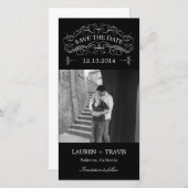 Prachtige Krullen Bewaar De Datum Fotokaart - Zwar Save The Date (Voorkant / Achterkant)