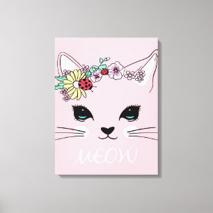 Prachtige ktische kat-kant-en-klaar, Kat-lover-cad Canvas Afdruk