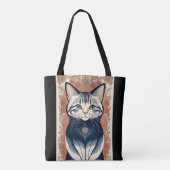 Prachtige ktische kat tote bag (Achterkant)