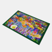Prachtige kunst kleurrijke klaprozen deurmat (Schuin)
