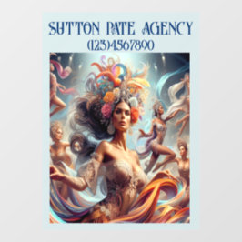 PRACHTIGE Kunst Model / Dansende Vrouw Raamsticker