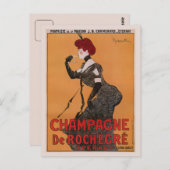 Prachtige kunst Nieuwe Franse champagne Briefkaart (Voorkant / Achterkant)