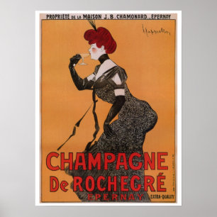 Prachtige  kunst Nieuwe Franse champagne Poster