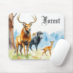 Prachtige kunst wildlife schilderij in het bos Die Muismat