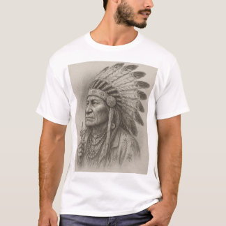 Prachtige kunstschets van een Indiaas opperhoofd. T-shirt