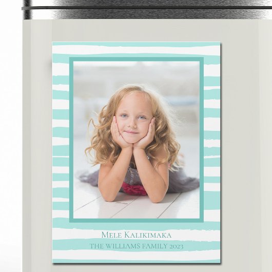 Prachtige Kust Blauwgroen Strand Kerstmagneet Kaar