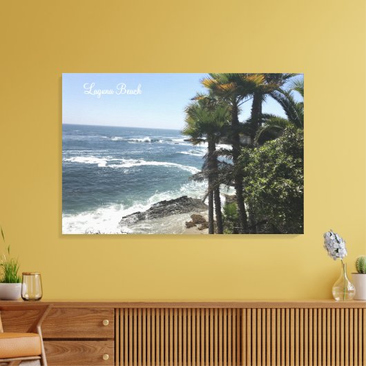 Prachtige kustlijn strand Ocean Laguna Beach, CA Canvas Afdruk (Insitu (Woonkamer))