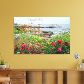 Prachtige kustlijn tuin oceaan Ogunquit, ME Canvas Afdruk (Insitu (Woonkamer))