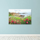 Prachtige kustlijn tuin oceaan Ogunquit, ME Canvas Afdruk (Insitu (Houten vloer))