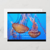 Prachtige kwallen Bijbelverse Briefkaart (Voorkant / Achterkant)