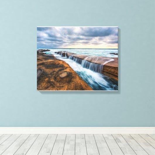 Prachtige La Jolla baai, San Diego Canvas Afdruk (Insitu (Houten vloer))
