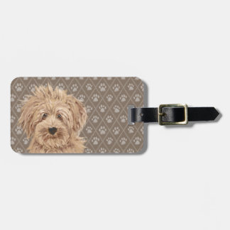 Prachtige labradoedle Love Dog Paw Painting Print Bagagelabel