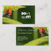 Prachtige ladybug met motivatie offerte visitekaartje (Voorkant / Achterkant)