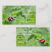 Prachtige ladybug met motivatie offerte visitekaartje (Voorkant / Achterkant)