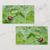 Prachtige ladybug met motivatie offerte visitekaartje (Voorkant / Achterkant)