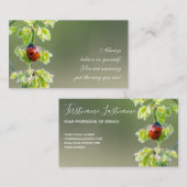 Prachtige ladybug met motivatie offerte visitekaartje (Voorkant / Achterkant)