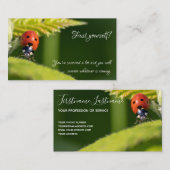 Prachtige ladybug met motivatie offerte visitekaartje (Voorkant / Achterkant)