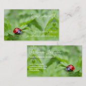 Prachtige ladybug met motivatie offerte visitekaartje (Voorkant / Achterkant)