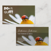 Prachtige ladybug met motivatie offerte visitekaartje (Voorkant / Achterkant)