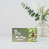 Prachtige ladybug met motivatie offerte visitekaartje (Staand voorkant)