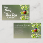 Prachtige ladybug met motivatie offerte visitekaartje (Voorkant / Achterkant)