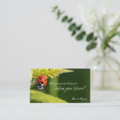 Prachtige ladybug met motivatie offerte visitekaartje (Staand voorkant)