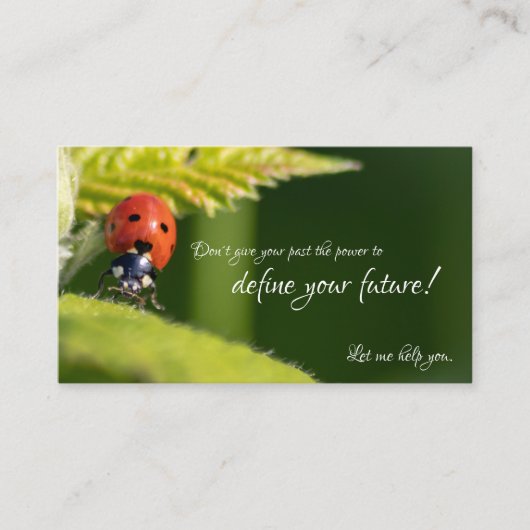 Prachtige ladybug met motivatie offerte visitekaartje (Voorkant)