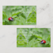 Prachtige ladybug met motivatie offerte visitekaartje (Voorkant / Achterkant)