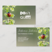 Prachtige ladybug met motivatie offerte visitekaartje (Voorkant / Achterkant)