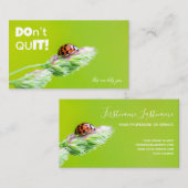 Prachtige ladybug met positief motivatie citaat visitekaartje (Voorkant / Achterkant)
