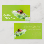 Prachtige ladybug met positief motivatie citaat visitekaartje (Voorkant / Achterkant)