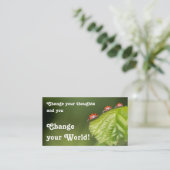 Prachtige ladybugs met motivatie prijsopgave visitekaartje (Staand voorkant)