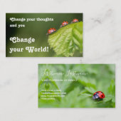 Prachtige ladybugs met motivatie prijsopgave visitekaartje (Voorkant / Achterkant)