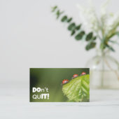 Prachtige ladybugs met motivatie prijsopgave visitekaartje (Staand voorkant)