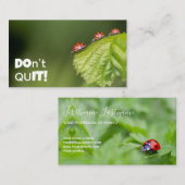 Prachtige ladybugs met motivatie prijsopgave visitekaartje (Voorkant / Achterkant)