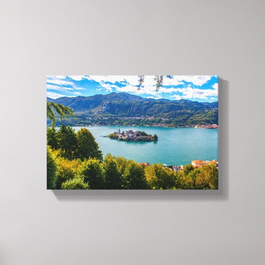 Prachtige Lake Orta, Piemonte, Italië Canvas Afdruk (Voorkant)
