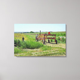 Prachtige Landbouwlandschap en Tractor Wall Art Canvas Afdruk