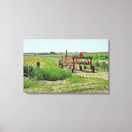 Prachtige Landbouwlandschap en Tractor Wall Art Canvas Afdruk (Voorkant)