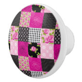 Prachtige landpatchworkquilt keramische knop (Rechts)