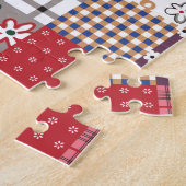 Prachtige landpatchworkquilt legpuzzel (Zijkant)