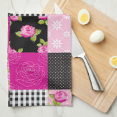 Prachtige landpatchworkquilt theedoek (Quarter Fold)