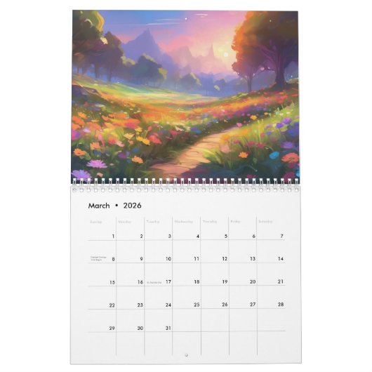 Prachtige landschappen Fantasy Art Kalender (Mar 2026)