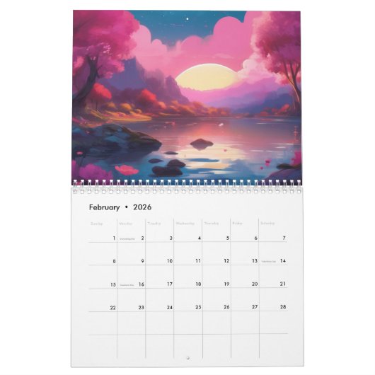 Prachtige landschappen Fantasy Art Kalender (Feb 2026)