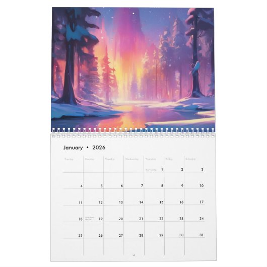 Prachtige landschappen Fantasy Art Kalender (Jan 2026)