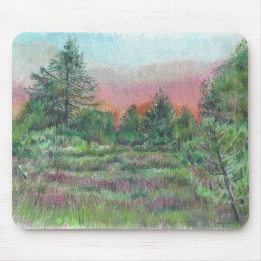 Prachtige landschapsbomen Roze Kunst Muismat (Voorkant)