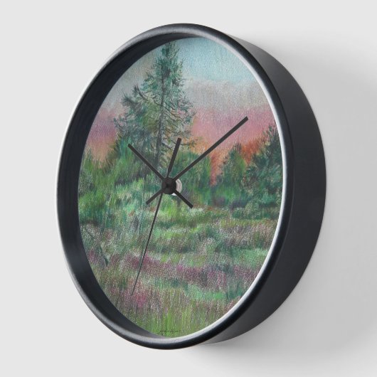 Prachtige landschapskunst Trees Pink Sky (Hoek)