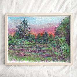 Prachtige landschapskunst Trekt kunst af Poster