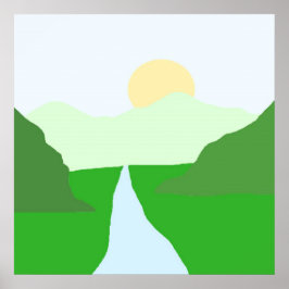 Prachtige landschapsschilderkunst poster